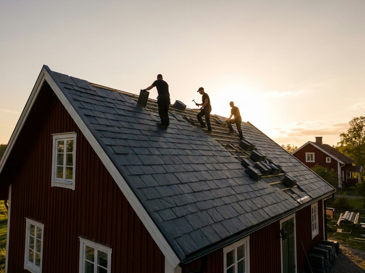Takläggning i skiffer